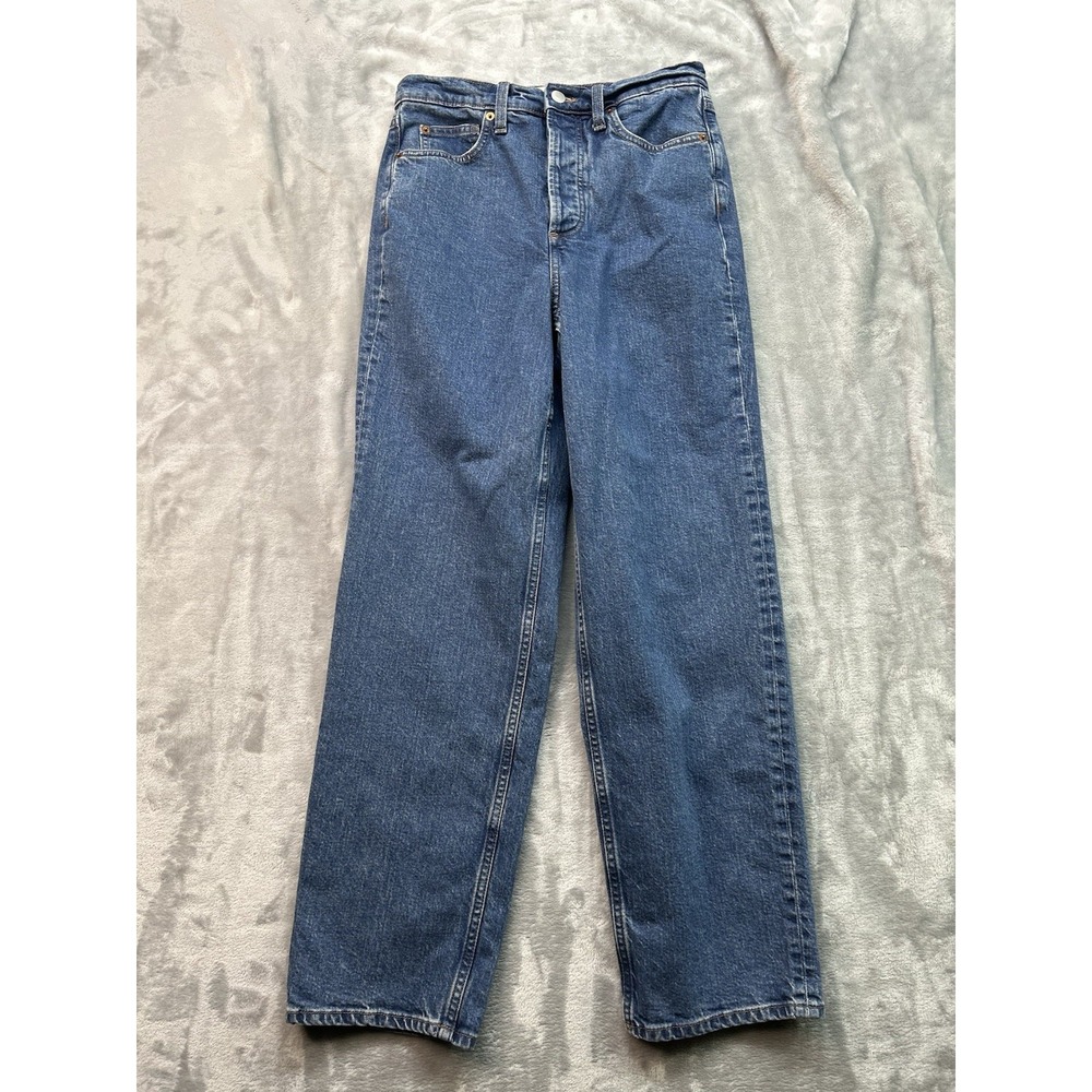 Universal Thread Womens Sz 4 Blue Jeans Highest Straight Button Fly Ladies Pants